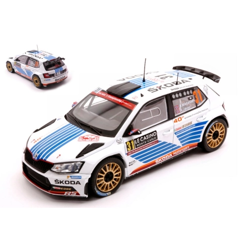 SKODA FABIA R5 N.31 RALLY MONTE CARLO 2017 MIKKELSEN/JAEGER 1:24 Ixo Model Auto Rally Modellino