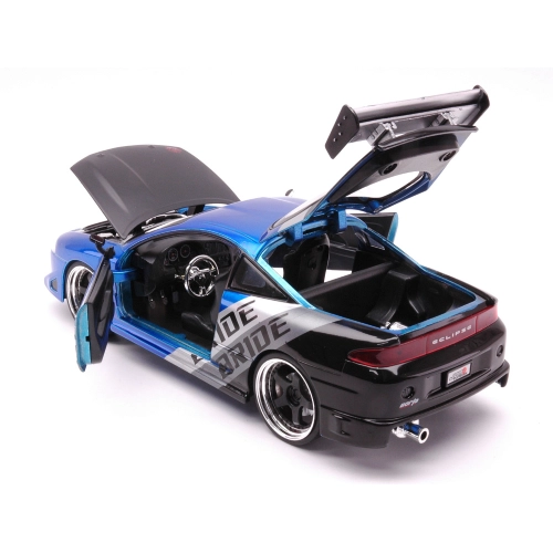 MITSUBISHI ECLIPSE 1995 BLUE/BLACK/SILVER 1:24 Jada Toys Auto Stradali Modellino