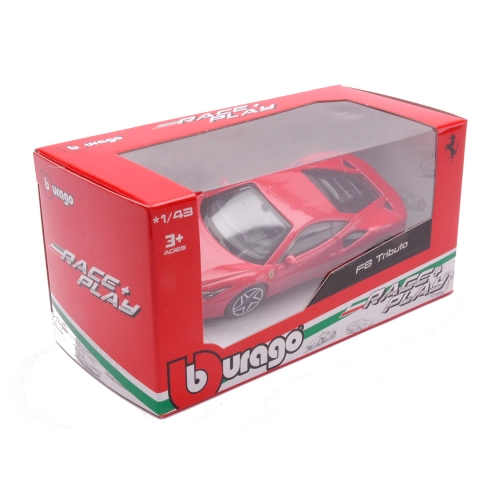 FERRARI F8 TRIBUTO 2019 RED 1:43 Burago Auto Stradali Modellino
