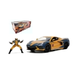 CHEVROLET CORVETTE C8 STINGRAY 2020 "MARVEL X-MEN" YELLOW/BLUE 1:24 Jada Toys Movie Modellino