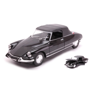 CITROEN DS 19 1956 SOFT TOP BLACK 1:24 Welly Auto Stradali Modellino