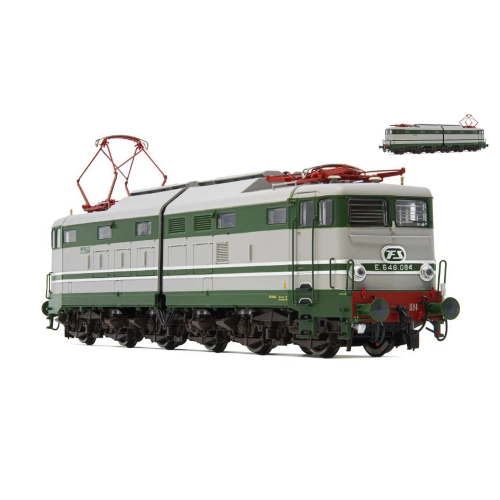 FS ELECTRIC LOCOMOTIVE E 646 2nd SERIES GREEN GREY ALUM. EPOCA IIIb 1:87 Rivarossi Treni Modellino