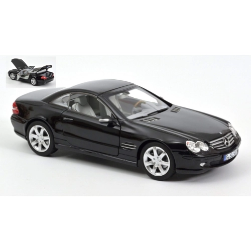 MERCEDES SL 500 2003 BLACK 1:18 Norev Auto Stradali Modellino
