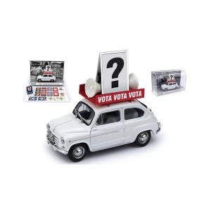 FIAT 600D ELEZIONI POLITICHE ITALIA 1963 1:43 Brumm Auto Stradali Modellino