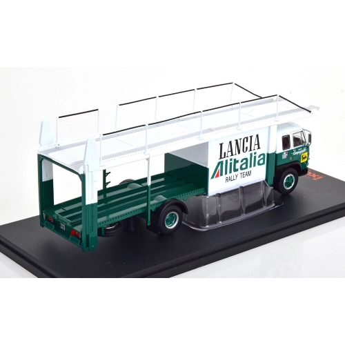 FIAT 673 RACING LANCIA ALITALIA TRANSPORTER 1976 GREEN/WHITE 1:43 Ixo Model Camion Modellino