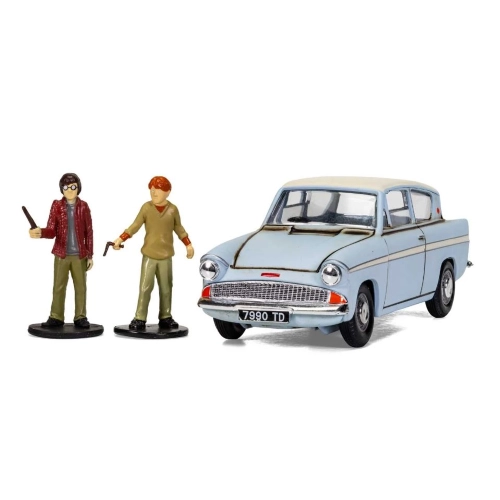 HARRY POTTER MR WEASLEYS FORD ANGLIA 1960 + HARRY AND RON FIGURES 1:43 Corgi Movie Modellino