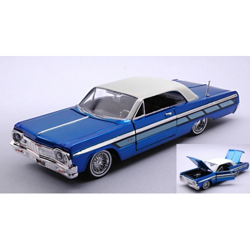CHEVROLET IMPALA LOWRIDER 1964 BLUE 1:24 MotorMax Auto Stradali Modellino