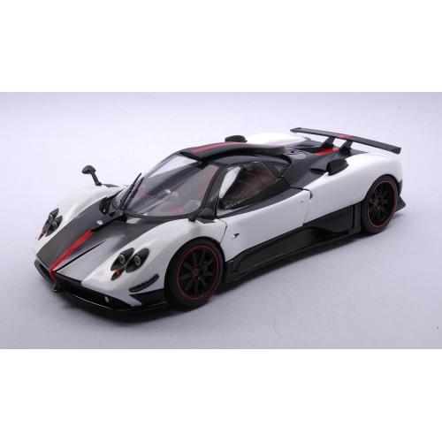PAGANI ZONDA CINQUE 2008 WHITE/CARBON RED INTERIOR 1:18 MotorMax Auto Stradali Modellino