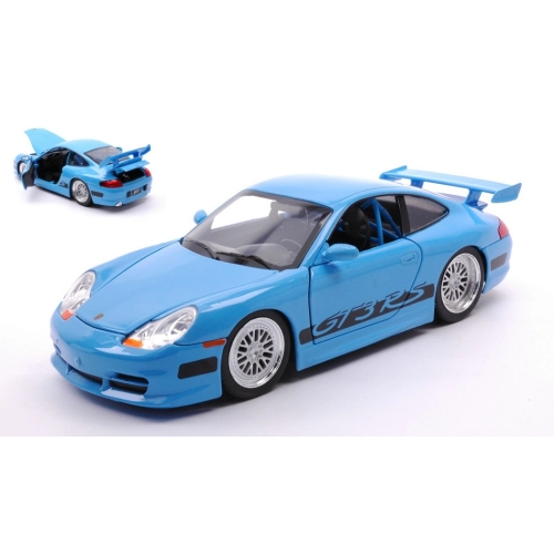 BRIAN'S PORSCHE 996 GT3 RS "FAST & FURIOUS" BLUE 1:24 Jada Toys Movie Modellino