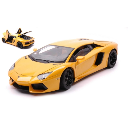 LAMBORGHINI AVENTADOR LP700-4 2011 YELLOW 1:18 Welly Auto Stradali Modellino