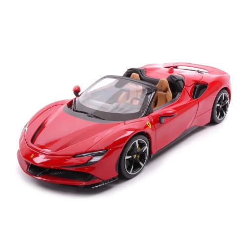FERRARI SF90 STRADALE HYBRID SPIDER 1000hp OPEN 2020 RED 1:18 Burago Auto Stradali Modellino