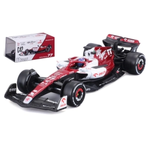 ALFA ROMEO F1 C42 N.77 VALTTERI BOTTAS 2022 SIGNATURE WITH HELMET 1:43 Burago Formula 1 Modellino
