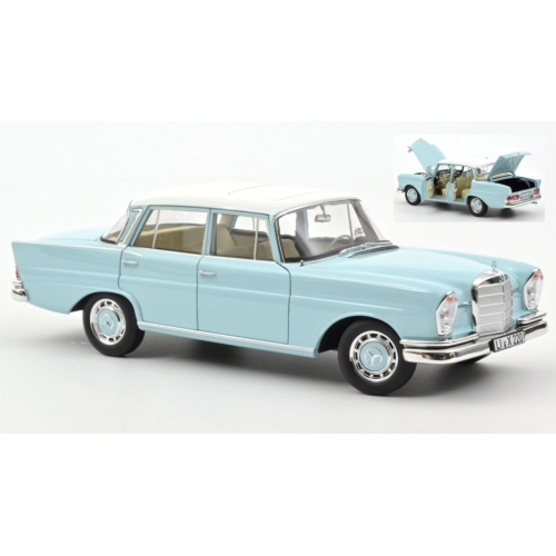 MERCEDES 220 S 1965 LIGHT BLUE 1:18 Norev Auto Stradali Modellino