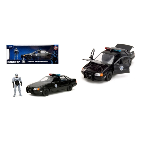 FORD TARUS FROM "ROBOCOP" WITH FIGURE 1986 BLACK/SILVER 1:24 Jada Toys Movie Modellino
