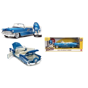CADILLAC ELDORADO WITH BLUE FIGURE "M&M'S" 1956 BLUE 1:24 Jada Toys Movie Modellino
