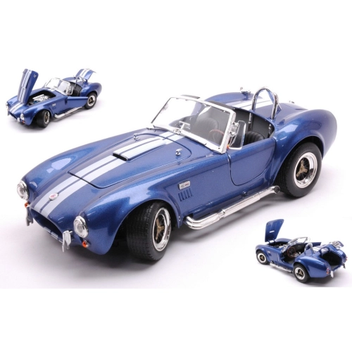 SHELBY COBRA 427 S/C 1964 BLUE/WHITE STRIPES 1:18 Lucky Die Cast Auto Stradali Modellino