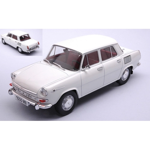 SKODA 100 MB 1968 WHITE 1:24 Whitebox Auto Stradali Modellino