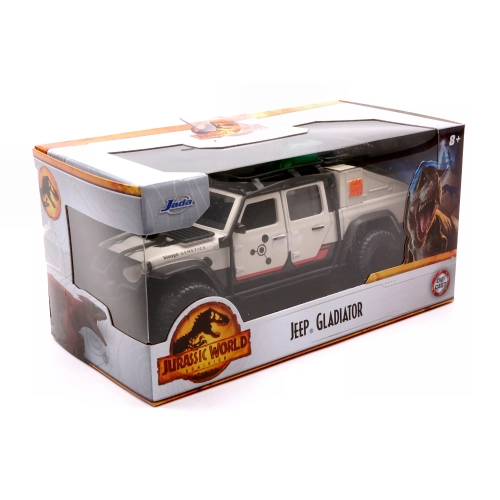 JURASSIC WORD JEEP GLADIATOR 2020 CREAM/RED 1:32 Jada Toys Movie Modellino