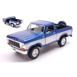 FORD BRONCO OPEN TOP 1978 BLUE/WHITE 1:24 MotorMax Auto Stradali Modellino