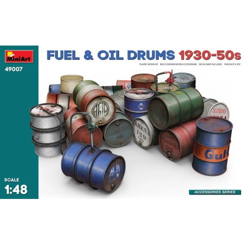 FUEL & OIL DRUMS 1930-50s KIT 1:48 Miniart Kit Diorami Modellino