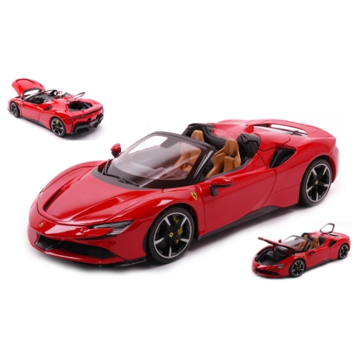 FERRARI SF90 STRADALE HYBRID SPIDER 2020 RED 1:18 Burago Auto Stradali Modellino