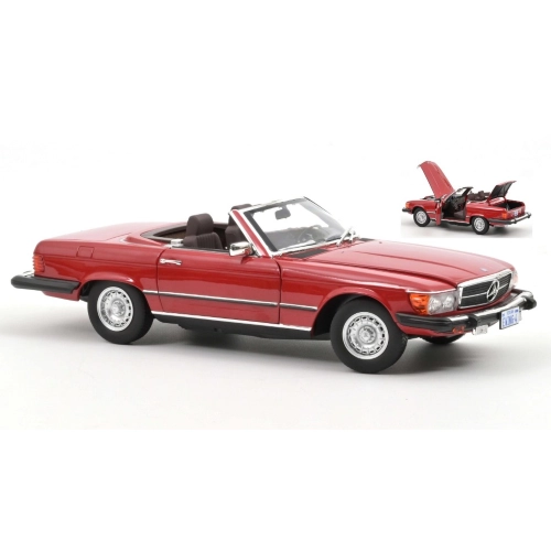 MERCEDES 450 SL US VERSION 1979 RED 1:18 Norev Auto Stradali Modellino
