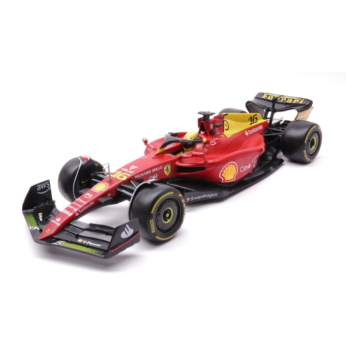 FERRARI F1-75 N.16 CHARLES LECLERC MONZA 2022 75th ANNIVERSARY WITH HELMET 1:18 Burago Formula 1 Modellino