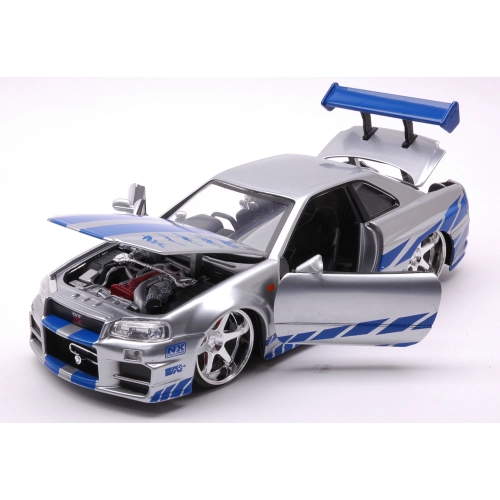 BRIAN'S 2002 NISSAN SKYLINE GTR R-34 FAST & FURIOUS 1:24 Jada Toys Movie Modellino