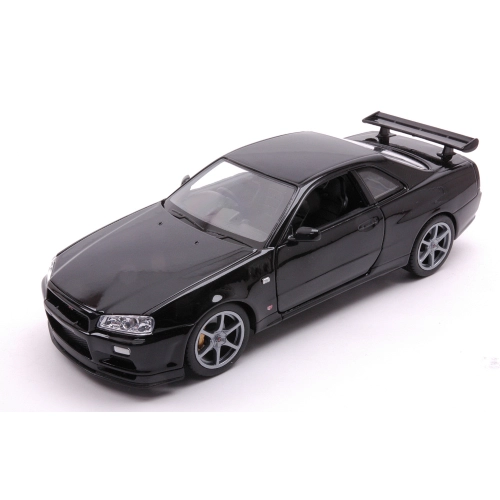 NISSAN SKYLINE GT-R (R34) 1999 BLACK 1:24 Welly Auto Stradali Modellino