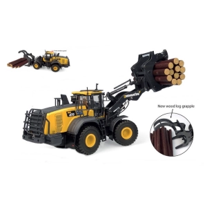 PALA SOLLEVATRONCHI KOMATSU WA475-10 TOOL LINKAGE WITH LOG GRAPPLE 1:50 Universal Hobbies Mezzi Industriali Modellino