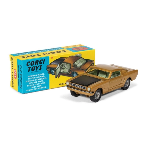 FORD MUSTANG FASTBACK 2 1965 GOLD AND BLACK cm 9,5 Vanguards Auto Stradali Modellino
