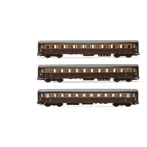 FS 3-UNITS TYPE 1946 CASTANO ISABELLA 1 1st AND 2 3rd CLASS EP.III 1:87 Rivarossi Treni Modellino