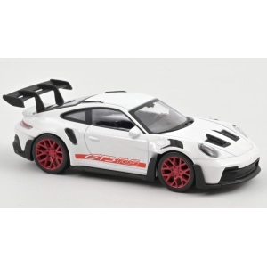 PORSCHE 911 GT3 RS 2022 WHITE WITH RED STICKERS JET CAR 1:43 Norev Auto Stradali Modellino