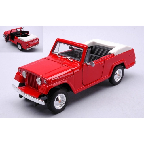 JEEP JEEPSTER COMMANDO CABRIO 1970 RED 1:24 Welly Auto Stradali Modellino