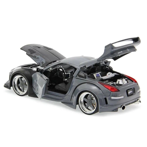 NISSAN 350Z 2003 FAST & FURIOUS CHARCOAL GREY 1:24 Jada Toys Movie Modellino