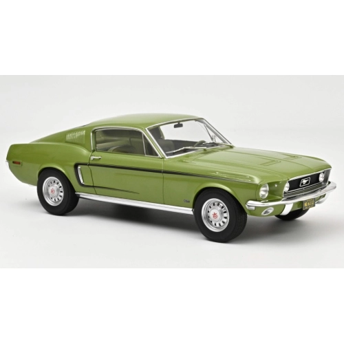FORD MUSTANG FASTBACK GT 1968 LIGHT GREEN METALLIC 1:12 Norev Auto Stradali Modellino