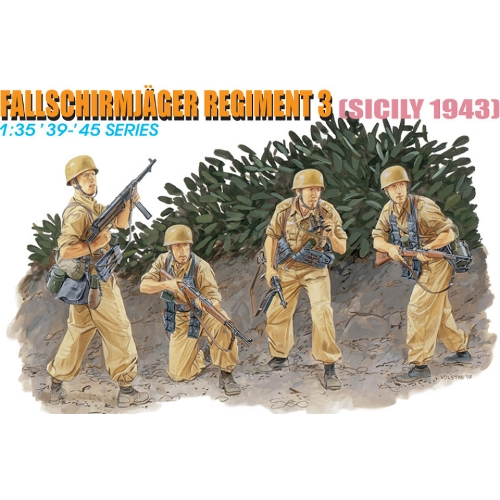 FALLSCHIRMJAGER REGIMENT 3 (SICILY 1943) KIT 1:35 Dragon Kit Figure Militari Modellino