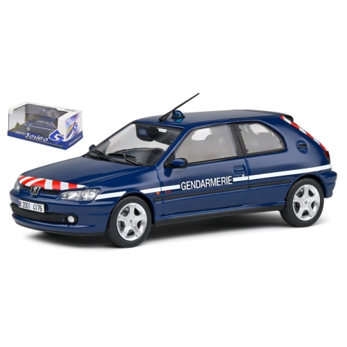 PEUGEOT 306 S16 GENDARMERIE 1998 BLUE 1:43 Solido Forze dell'Ordine Modellino