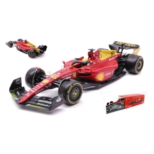 FERRARI F1-75 N.16 C.LECLERC MONZA 2022 75th ANNIVERSARY WITH HARD CASE 1:24 Burago Formula 1 Modellino