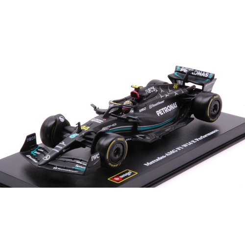 MERCEDES W14 N.44 2023 LEWIS HAMILTON SIGNATURE WITH HELMET 1:43 Burago Formula 1 Modellino