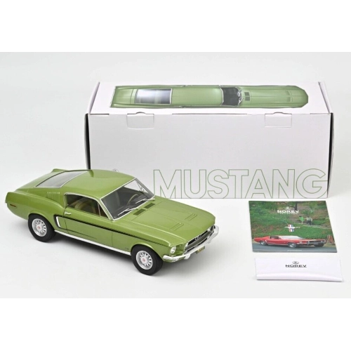FORD MUSTANG FASTBACK GT 1968 LIGHT GREEN METALLIC 1:12 Norev Auto Stradali Modellino