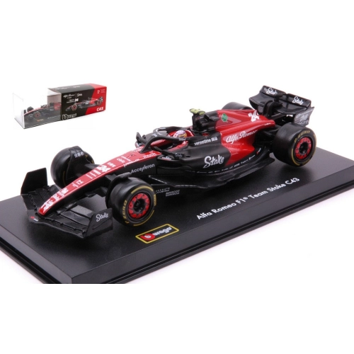 ALFA ROMEO F1 C43 N.24 2023 GUANYU ZHOU SIGNATURE WITH HELMET 1:43 Burago Formula 1 Modellino