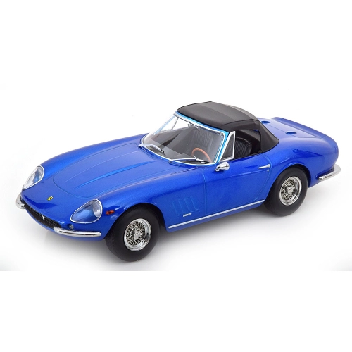 FERRARI 275 GTB4 NART SPYDER REMOVABLE SOFT TOP 1967 METALLIC BLUE 1:18 KK Scale Auto Stradali Modellino