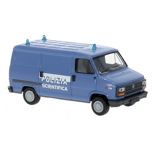 FIAT DUCATO BOX WAGON 1981 POLIZIA SCIENTIFICA 1:87 Brekina Auto Stradali Modellino