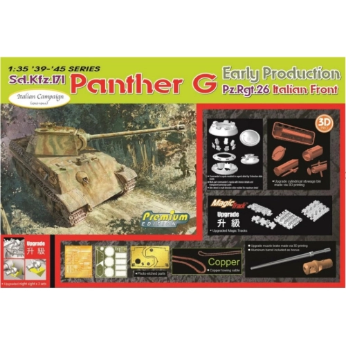 SD.KFZ.171 PANTHER G EARLY PROD.Pz.Rgt.26 ITALIAN FRONT KIT 1:35 Dragon Kit Mezzi Militari Modellino