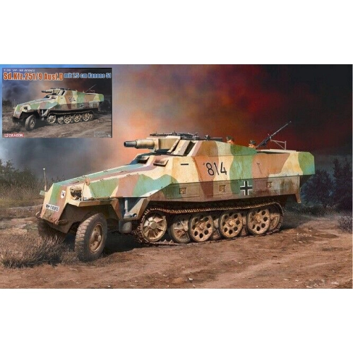 SD.KFZ.251/9 Ausf.D MIT 7,5 cm KANONE 51 KIT 1:35 Dragon Kit Mezzi Militari Modellino