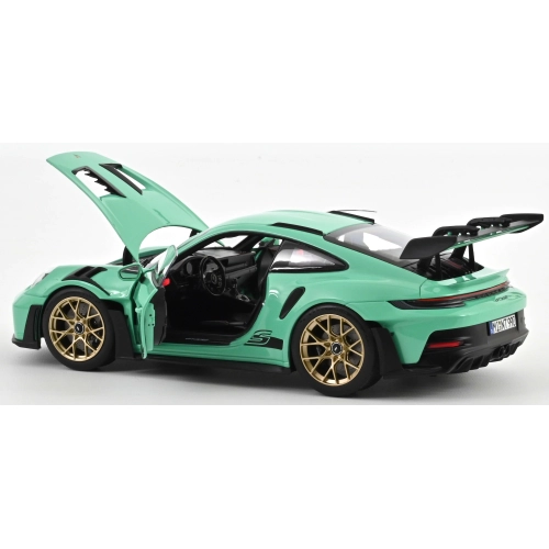 PORSCHE 911 GT3 RS 2022 MINT GREEN 1:18 Norev Auto Stradali Modellino