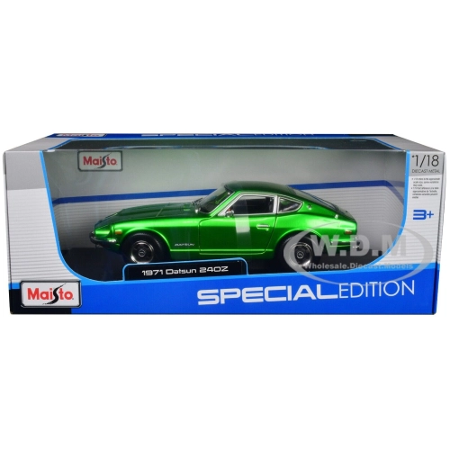 DATSUN 240Z 1971 METALLIC GREEN 1:18 Maisto Auto Stradali Modellino