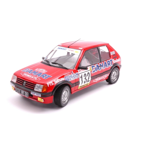 PEUGEOT 205 1.6 GTi N 132 RALLY MONTEC.1986 F.DELECOUR-A.C.PAUWELS 1:18 Solido Auto Rally Modellino