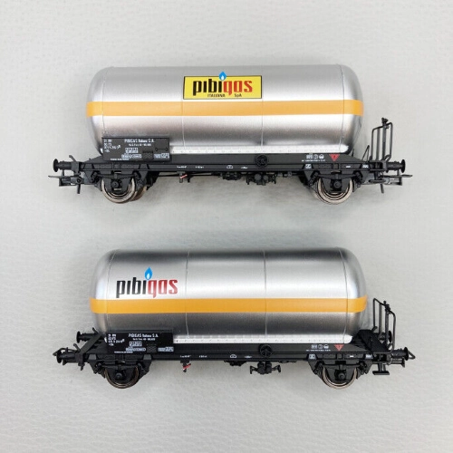 FS 2-UNIT PACK 2-AXLE GAS TANK WAGONS PIBIGAS EP.IVa 1:87 Rivarossi Treni Modellino